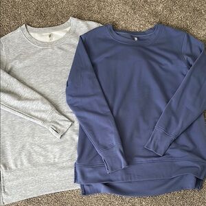 Gray and Blue Crewneck Sweatshirts